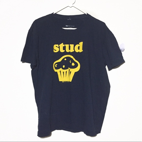 Sexy Slang Other - Mens Navy Blue Graphic Tee T-shirt Stud Muffin XL